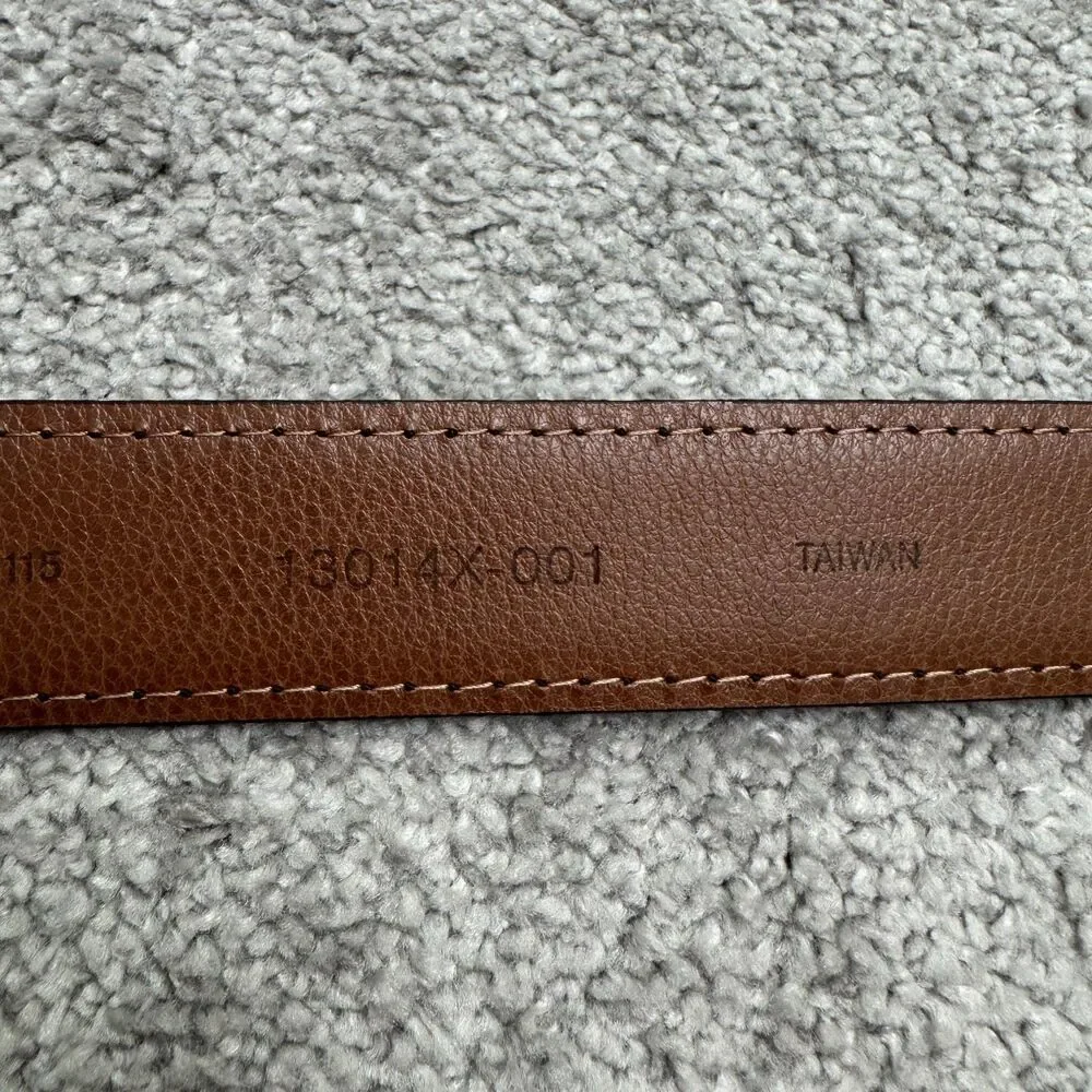 Penguin Full Grain Italian Leather Buckle Dress Belt Mens 45/115 Black Classic